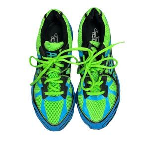 Boombah Womens 8.5 Blue Neon Green Black Athletic Shoes Running